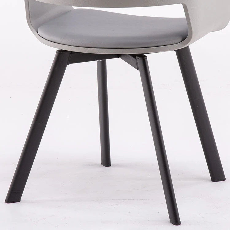 Metalen Industrial Kitchen Dining Room Chair Open Back Armchair White