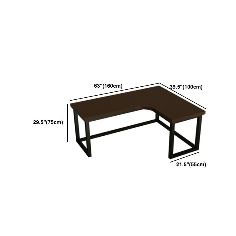 Ooghaak Industrial Cable Management Computer Desk Solid Wood Writing Desk Metaal Legs 47l