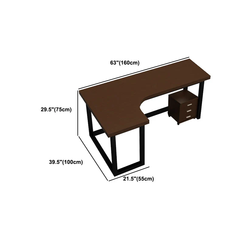 Ooghaak Industrial Cable Management Computer Desk Solid Wood Writing Desk Metaal Legs 47l