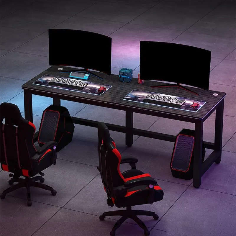 Ooghaak Industrial Gaming Desk Antique Finish hout Writing Desk Metal Legs 39