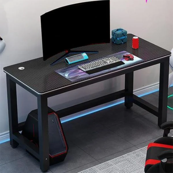 Ooghaak Industrial Gaming Desk Antique Finish hout Writing Desk Metal Legs 39