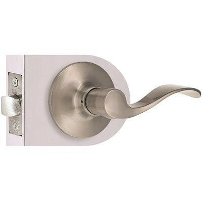 Wave Passage Door Lever 2-3/8" and 2-3/4" Backset Grade 3 Satijnstof Nickel