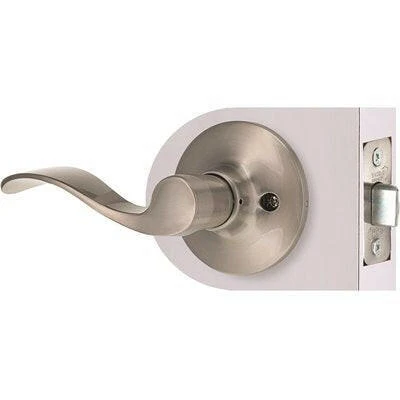 Wave Passage Door Lever 2-3/8" and 2-3/4" Backset Grade 3 Satijnstof Nickel