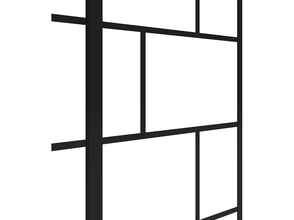 Badscherm industriële stijl met beweegbaar deel - 100 x 140 cm - OBELINI inclusief Montageset