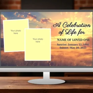 Industrieel Gecertificeerd Sunset Dawn Cijferdisplay Funeral Program Slideshow Template