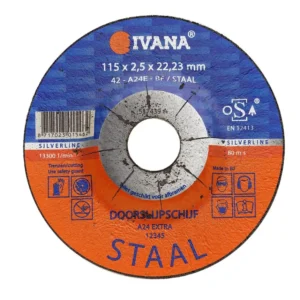 Ivana Silverline staal doorslijpschijf 115 mm - Voor Metaalbewerking