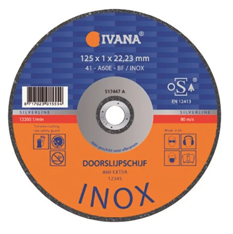 Kleefschijf Ivana Silverline INOX doorslijpschijf 125 mm