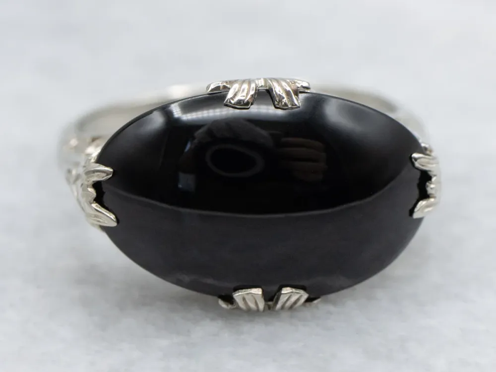 Antique East-to-West Set Zwart Onyx Filigree Ring
