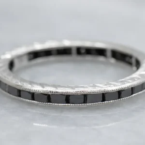 Channel-Set Black Diamond Parelmoer Gold Eternity Band