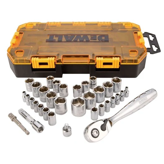 DEWALT 34 pc. 1/4 . and 3/8 . Drive Socket Set