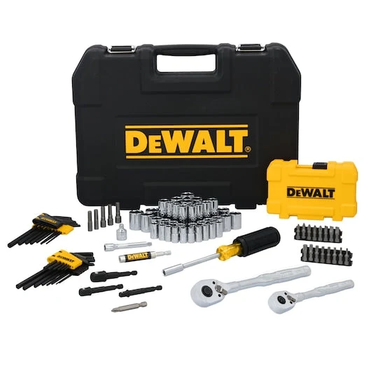 DEWALT TOUGHSERIES 96 pc. 1/4 . and 3/8 . Mechanics Tool Set met Aardlip