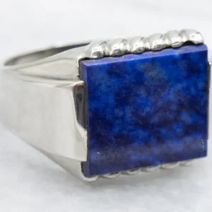 Drukvaste Unisex East-to-West Set Rectangle Cut Lapis Ring