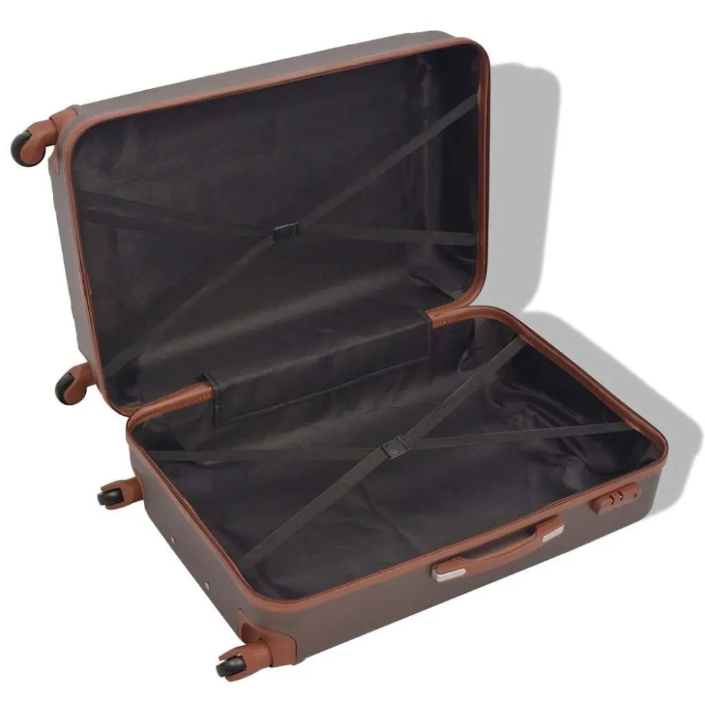 Harde rolkoffer set bruin 4-dlg met Montageset