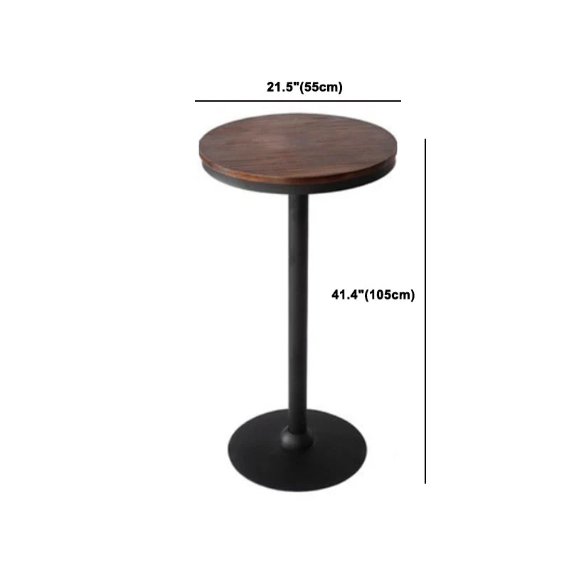 Industrial Brown Bar Table Set 1/3/5 Pieces Eenkleurig Wood Counter Table Indoor Roestvrij Staal Uitvoering