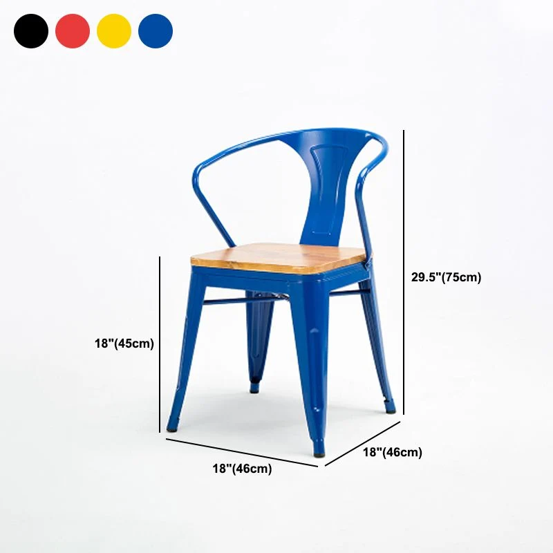 Industrial Dining Chairs Set 1/2/5 Pcs Eenkleurig Wood Top Table Metal Windsor Chairs met Montageset