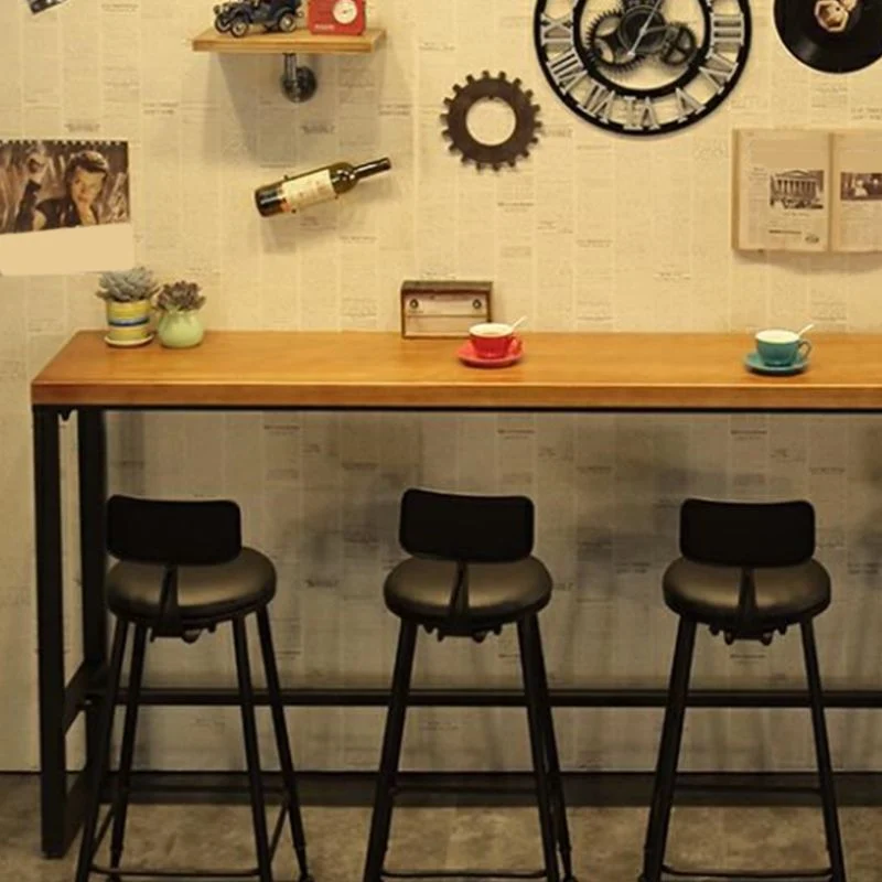 Industrial Wood Bar Table Set 1/5/9 Pieces Rectangle Counter Table Compatible met 20mm Gaten