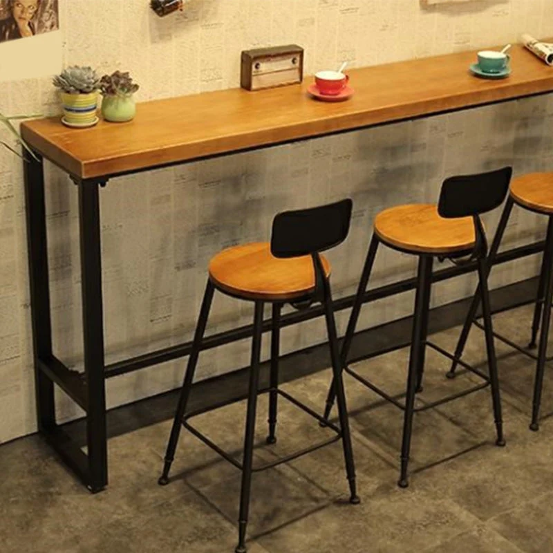 Industrial Wood Bar Table Set 1/5/9 Pieces Rectangle Counter Table Compatible met 20mm Gaten