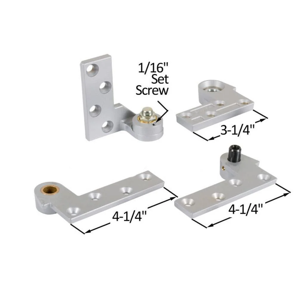 L.C.N. Left-Hand Commercial Door Pivot Set - 4 Piece Elegance - voor 8-12mm Kabels