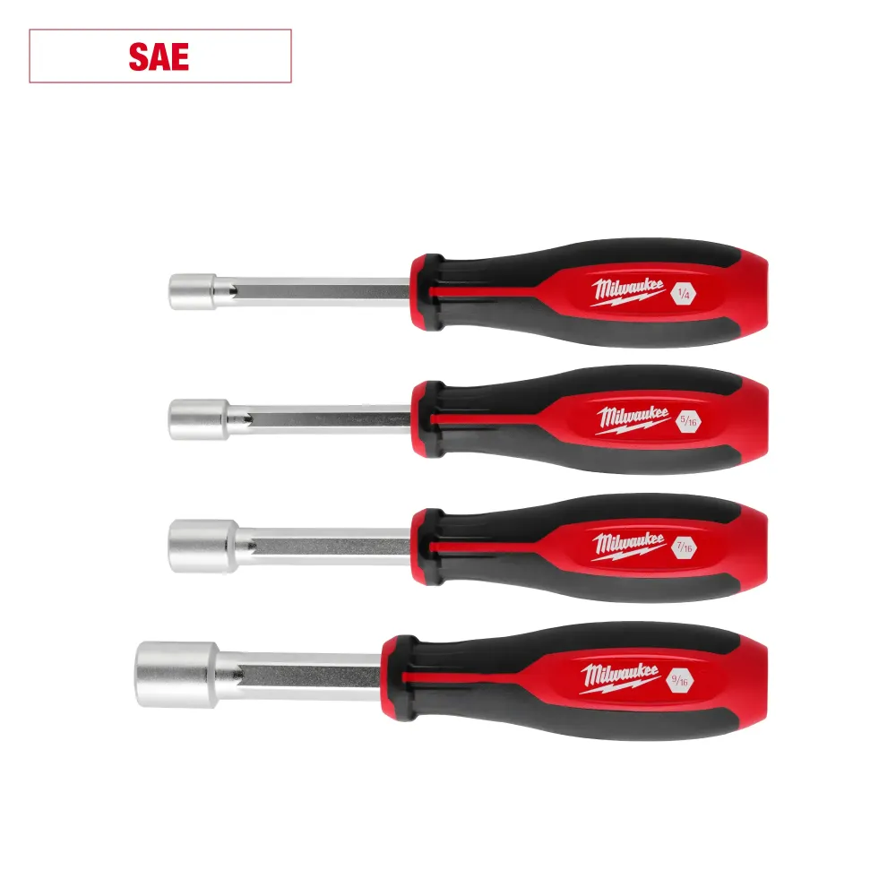 MILWAUKEE 4 PC. SAE HOLLOWCORE™ Nut Driver Set met Montageset