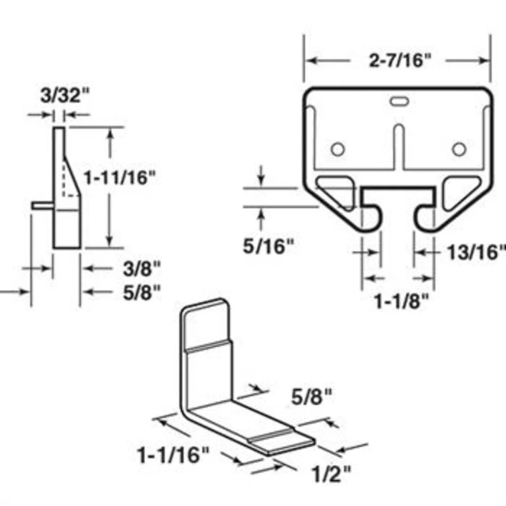 Professionele Kwaliteit Showcase 1-1/8" Drawer Guide Set