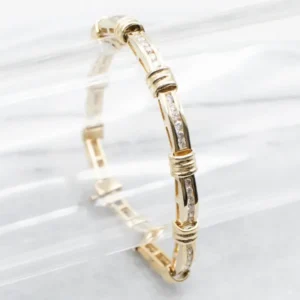Strak Channel Set Diamond Link Bracelet voor Kabelgoten