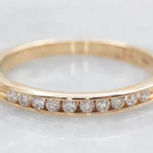 Thin Diamond Channel Set Band