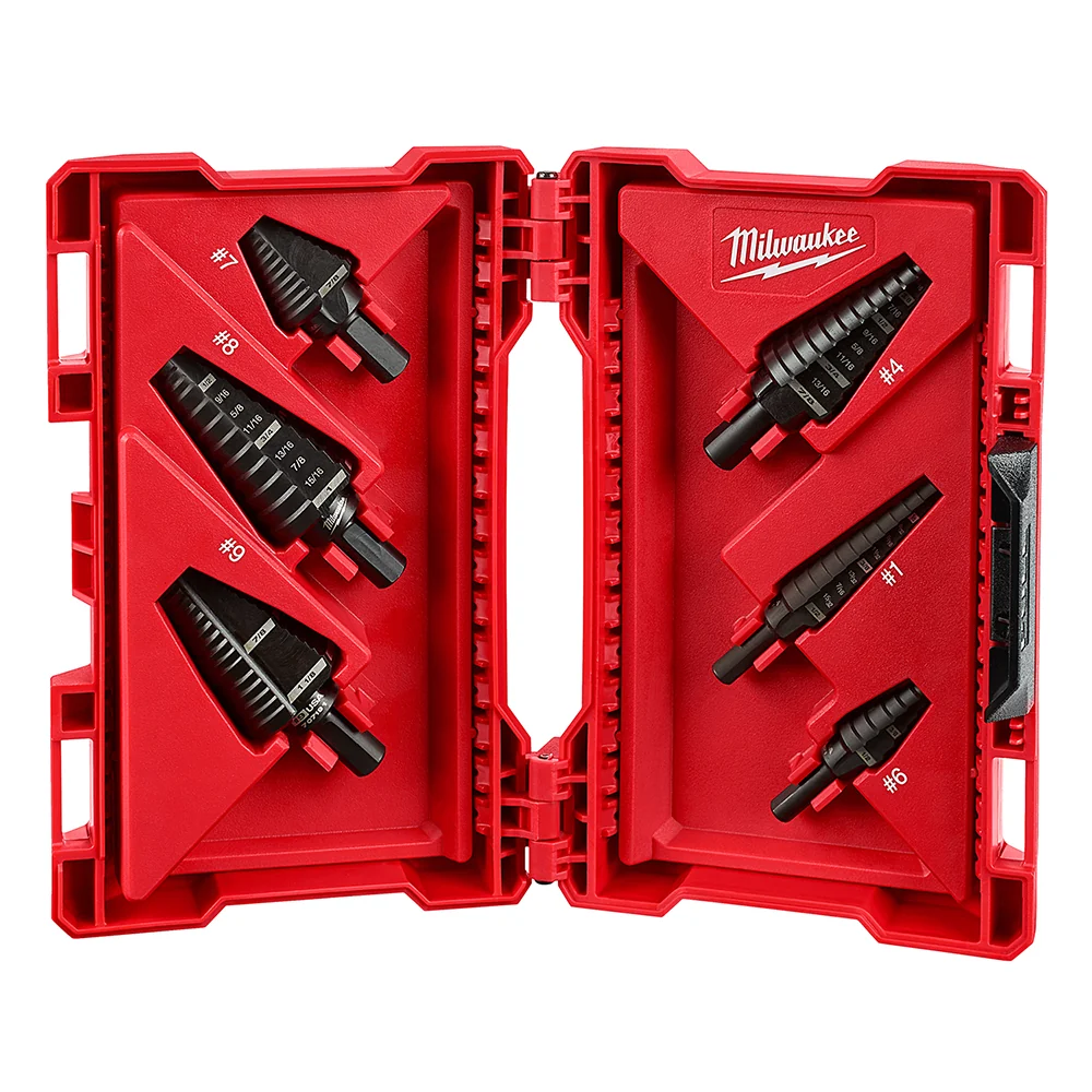 Vertraagde Uitschuif MILWAUKEE 6 PC. Step Drill Bit Set
