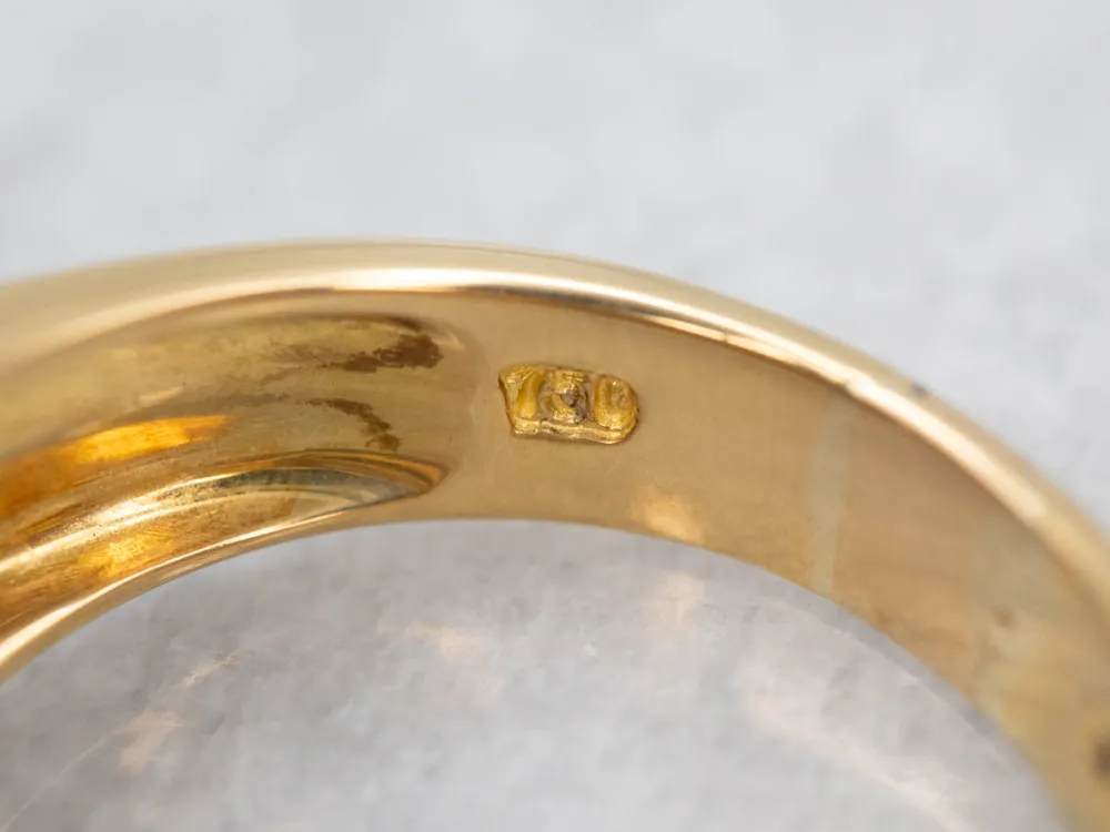 Yellow Gouden Krypell Channel Set Diamond and Sapphire Ring Roestvrij Staal Uitvoering