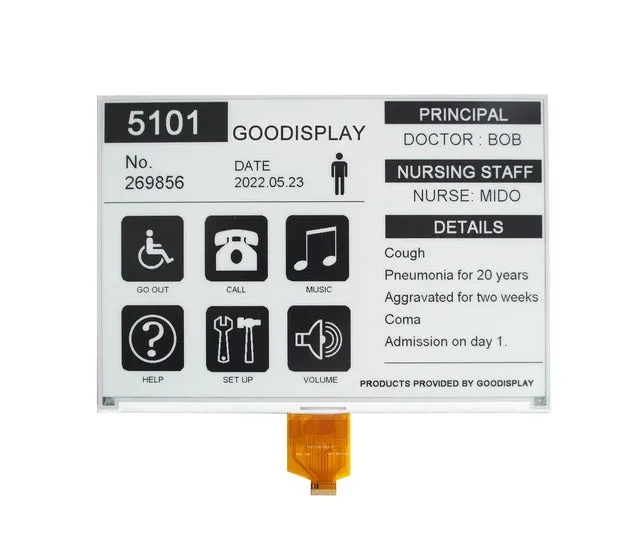 10.2-inch E-Paper SPI E-Ink 960x640 Display Extensief Screen