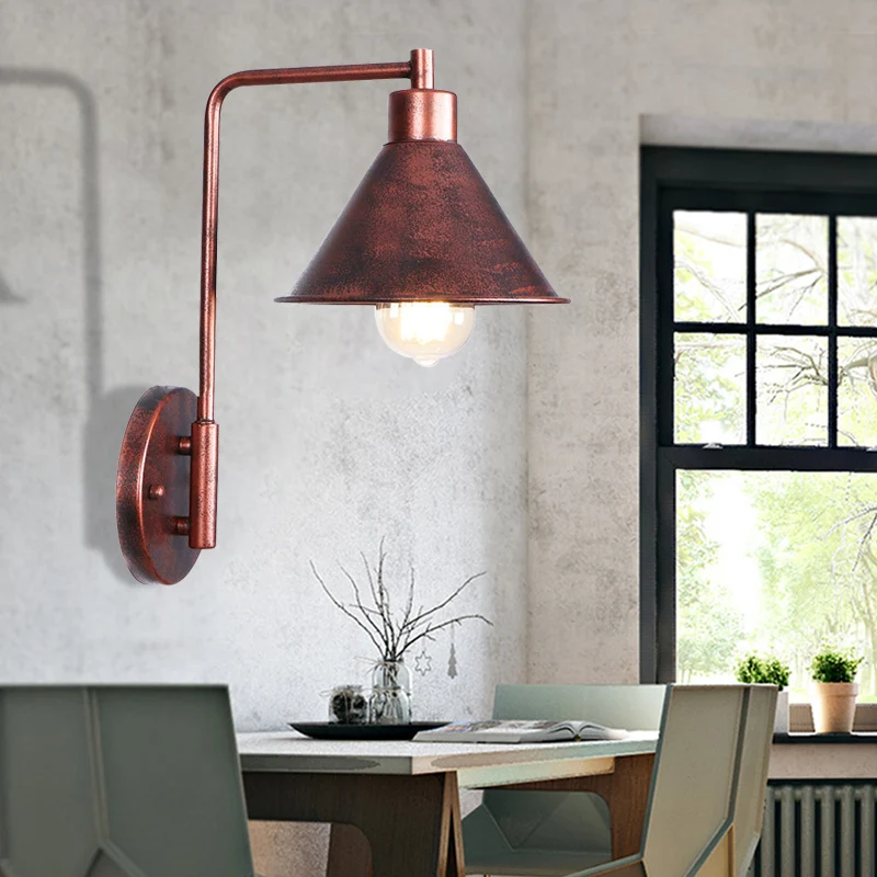 One Bulb Wall Sconce Cone/Dome/Wide Flare Shade Van metaal Industrial Dining Room Light Fixture Copper Copper