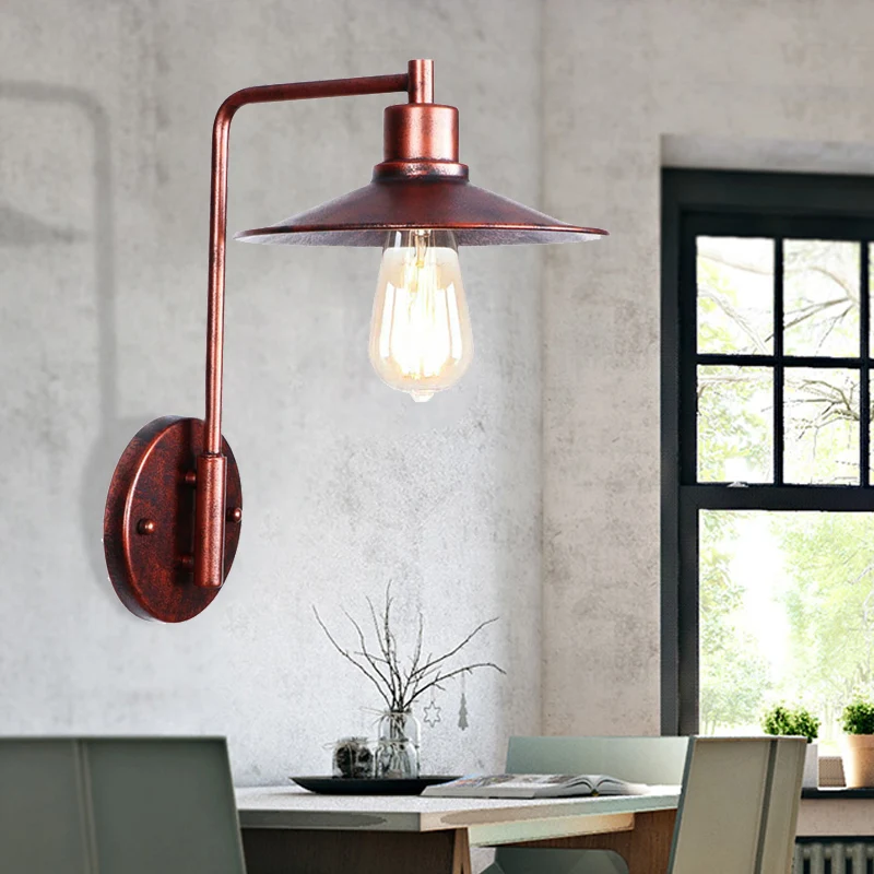 One Bulb Wall Sconce Cone/Dome/Wide Flare Shade Van metaal Industrial Dining Room Light Fixture Copper Copper