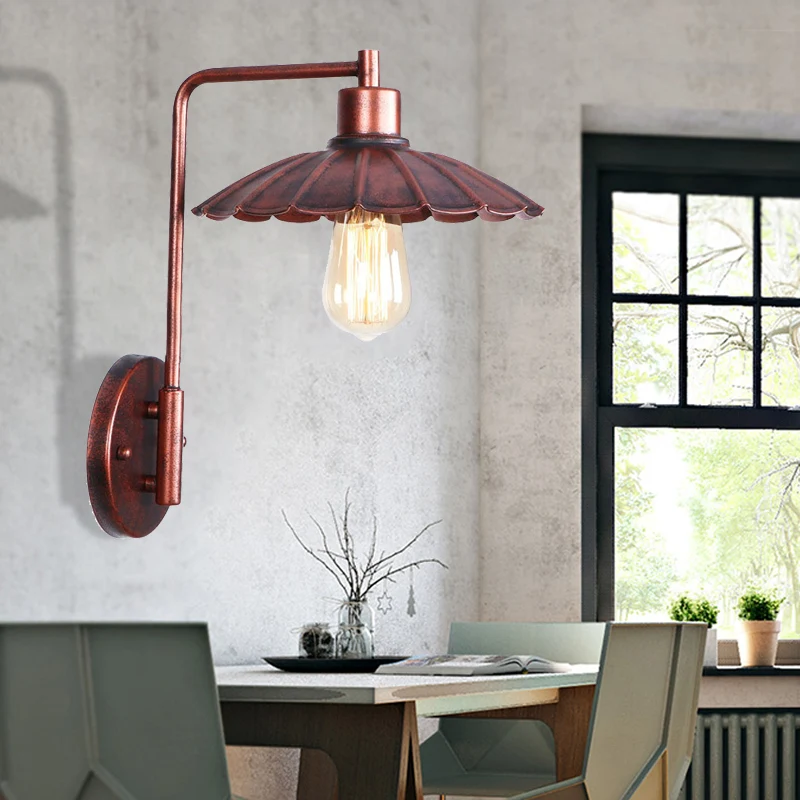 One Bulb Wall Sconce Cone/Dome/Wide Flare Shade Van metaal Industrial Dining Room Light Fixture Copper Copper
