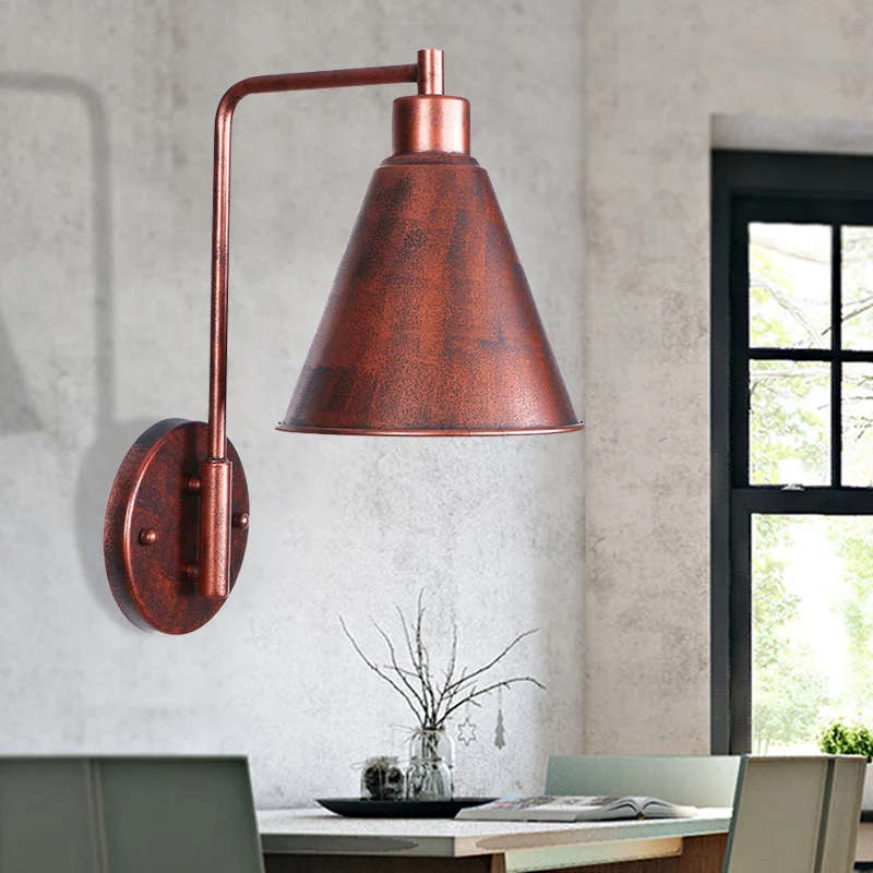 One Bulb Wall Sconce Cone/Dome/Wide Flare Shade Van metaal Industrial Dining Room Light Fixture Copper Copper