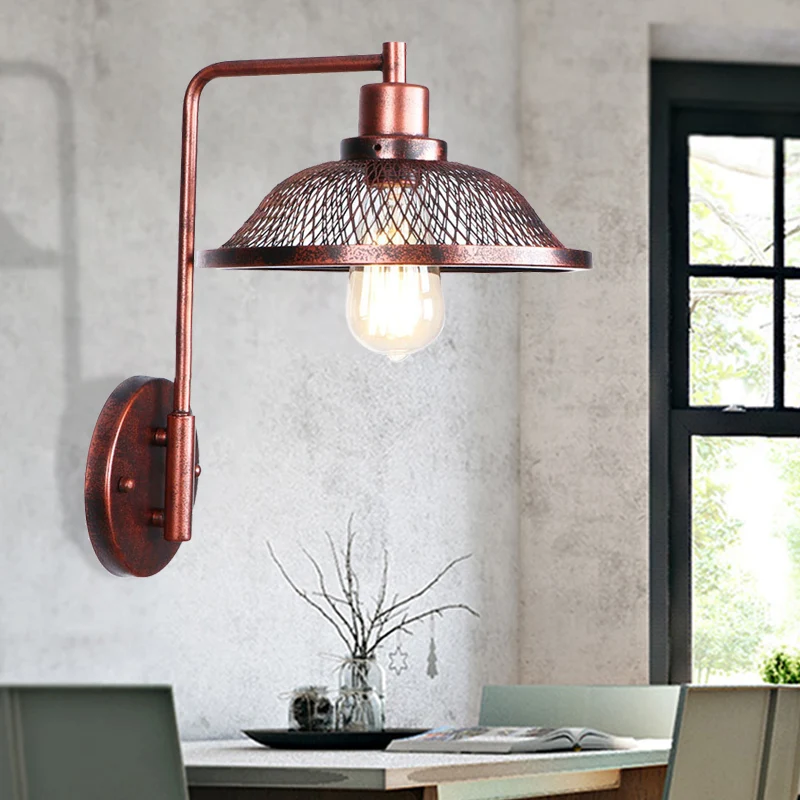 One Bulb Wall Sconce Cone/Dome/Wide Flare Shade Van metaal Industrial Dining Room Light Fixture Copper Copper