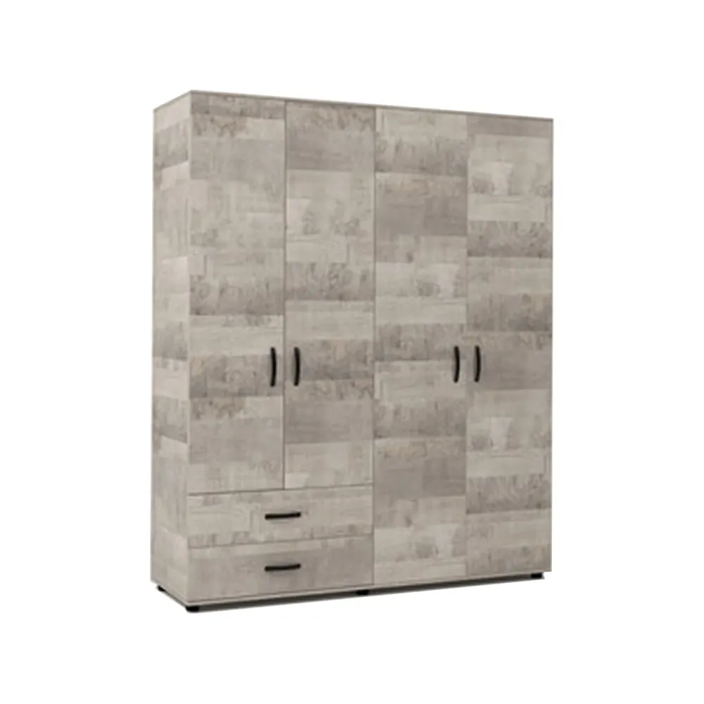 4-door and 2-drawer wardrobe - Platinum Eiken