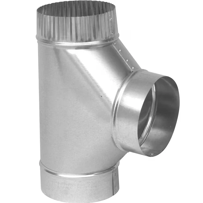 IMPERIAL 6- 30 Gauge Galvanized Staalsoort Round Full Flow Duct Tee