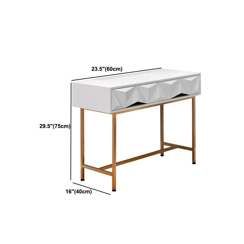 15.74" Breed Makeup Vanity Desk Vanity Tables 2 Storage Drawers, Bright White | Voor CNMG-platen | None