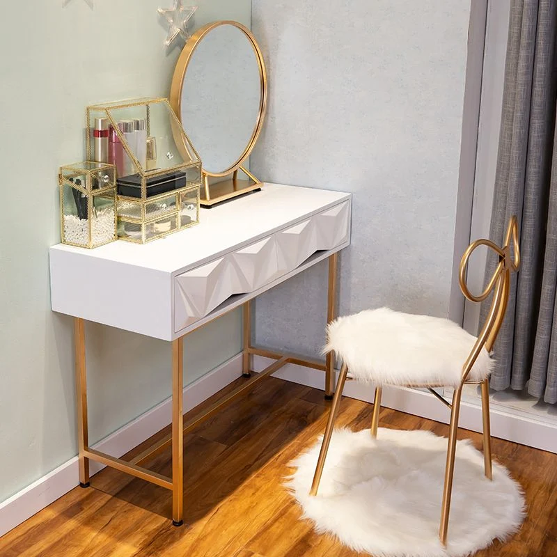 15.74" Breed Makeup Vanity Desk Vanity Tables 2 Storage Drawers, Bright White | Voor CNMG-platen | None