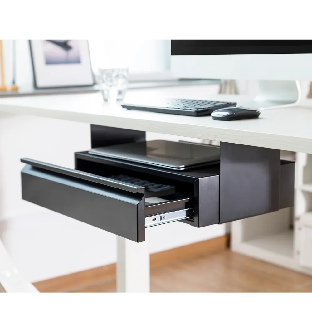 Draaibeitelhouder Maclean MC-875 Under Desk Rvs Drawer met Shelf Tot Max. 5kg Basis onder tafel Holder Hanging Drawer met...