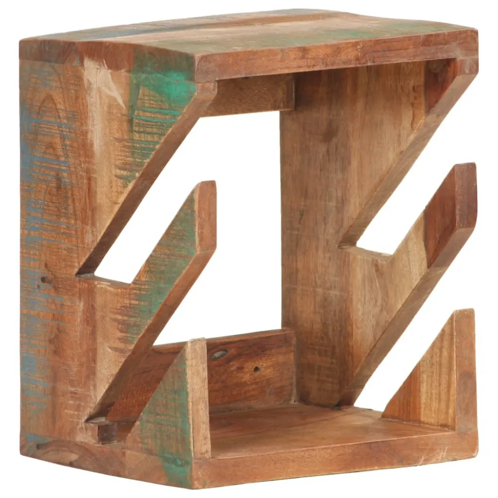 Wandskateboardhouder 25x20x30 cm massief gerecycled hout met carbide zitting