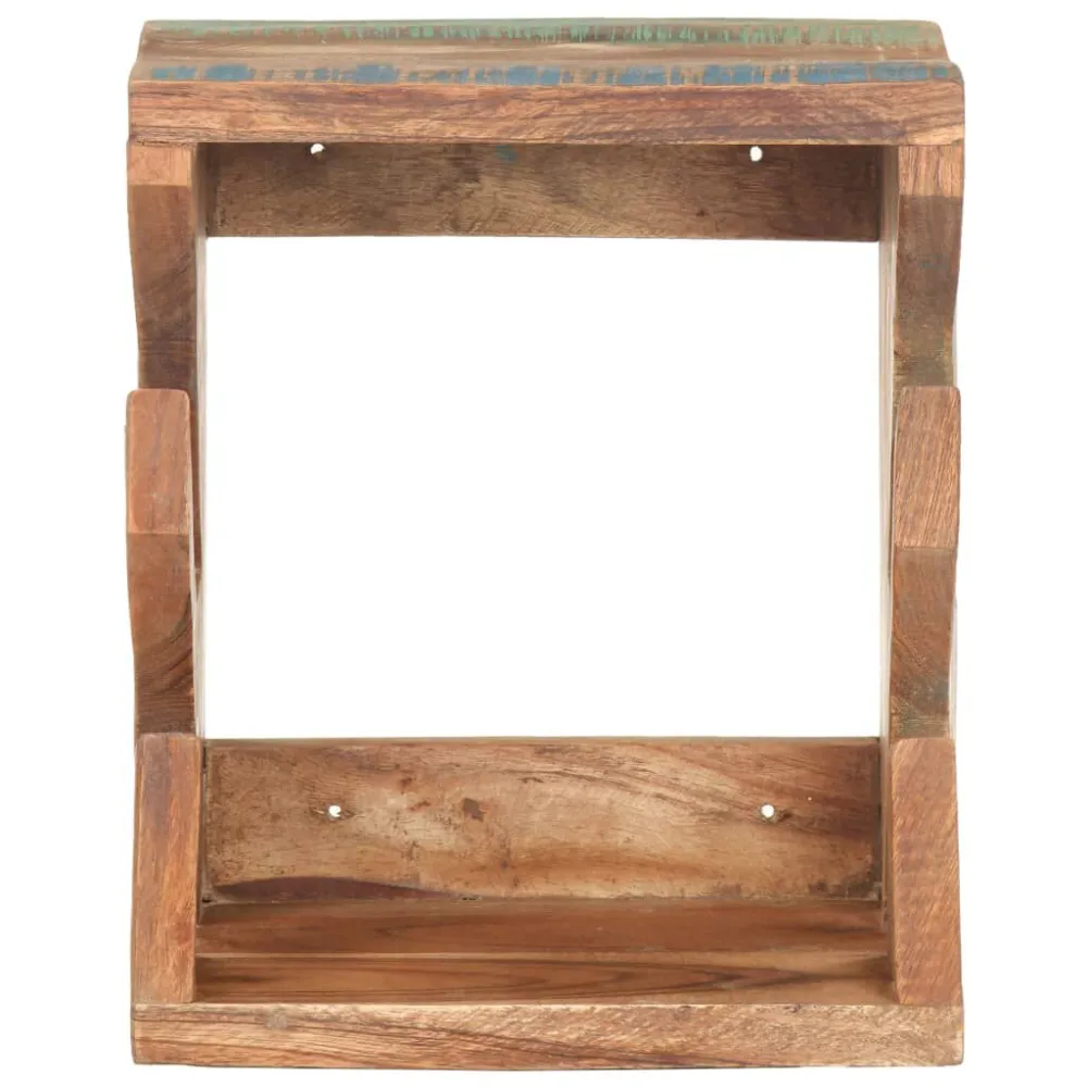 Wandskateboardhouder 25x20x30 cm massief gerecycled hout met carbide zitting