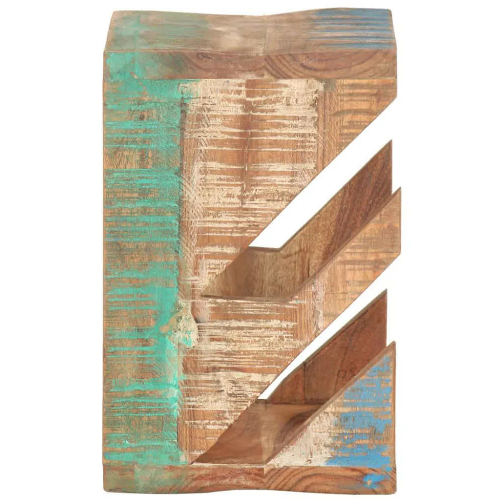 Wandskateboardhouder 25x20x30 cm massief gerecycled hout met carbide zitting