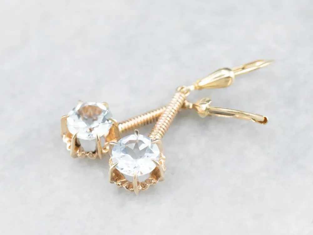 Aquamarine Drop Earrings met hoge trekkracht