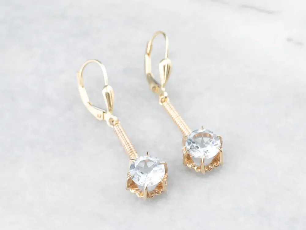 Aquamarine Drop Earrings met hoge trekkracht