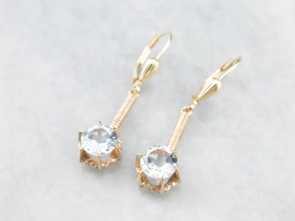 Aquamarine Drop Earrings met hoge trekkracht