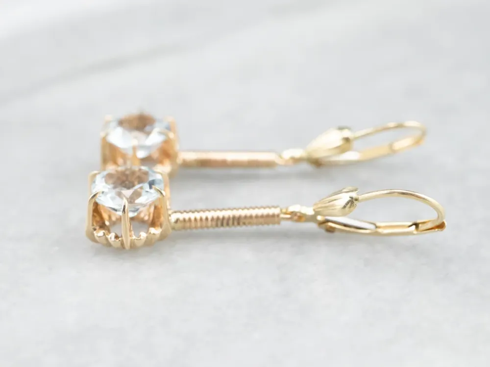 Aquamarine Drop Earrings met hoge trekkracht