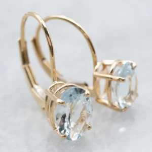 Aquamarine Gouden Drop Earrings
