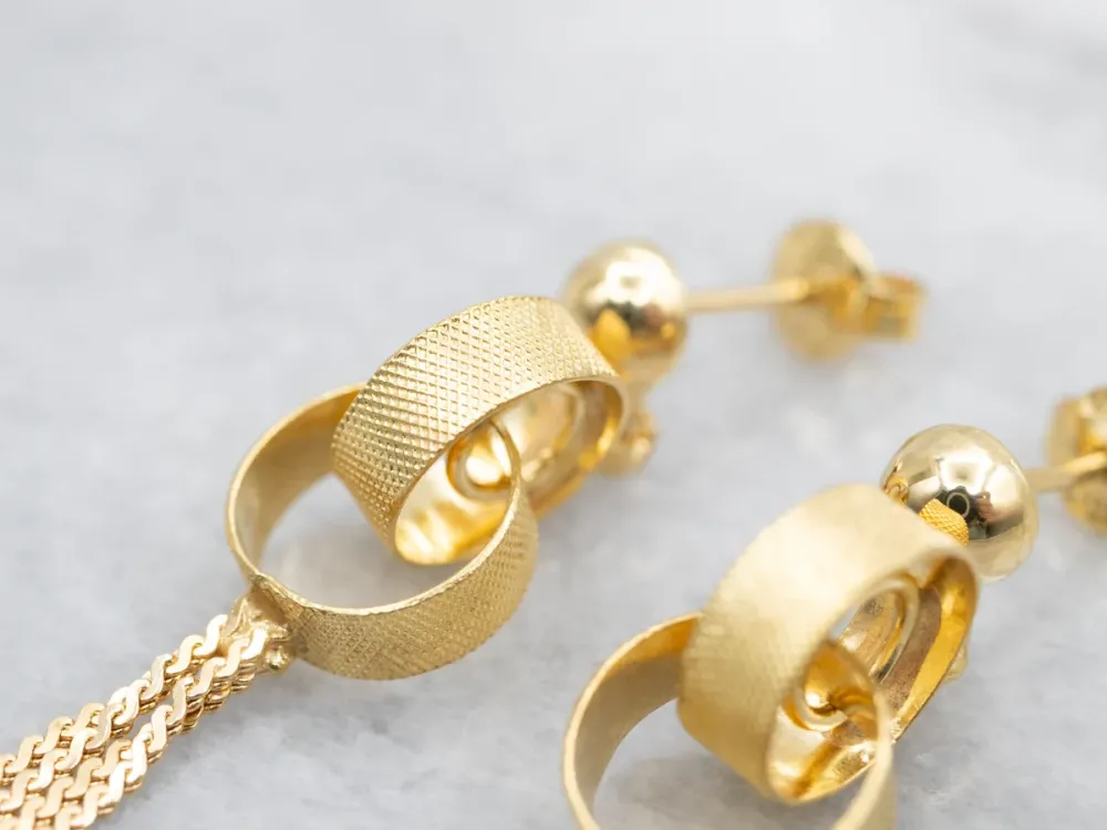 Betonanker Ball Stud Dangle Drop Earrings