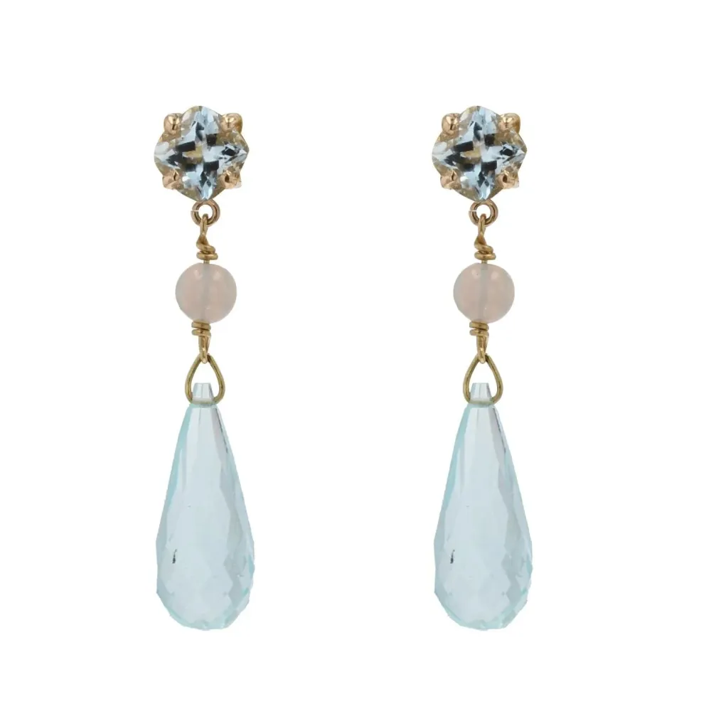 Bouwvakker Kwaliteit Aquamarine and opal drop earrings