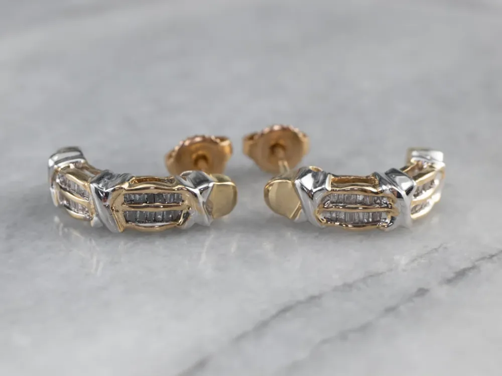 Contemporain Baguette Diamond Drop Earrings (ETA-goedgekeurd)